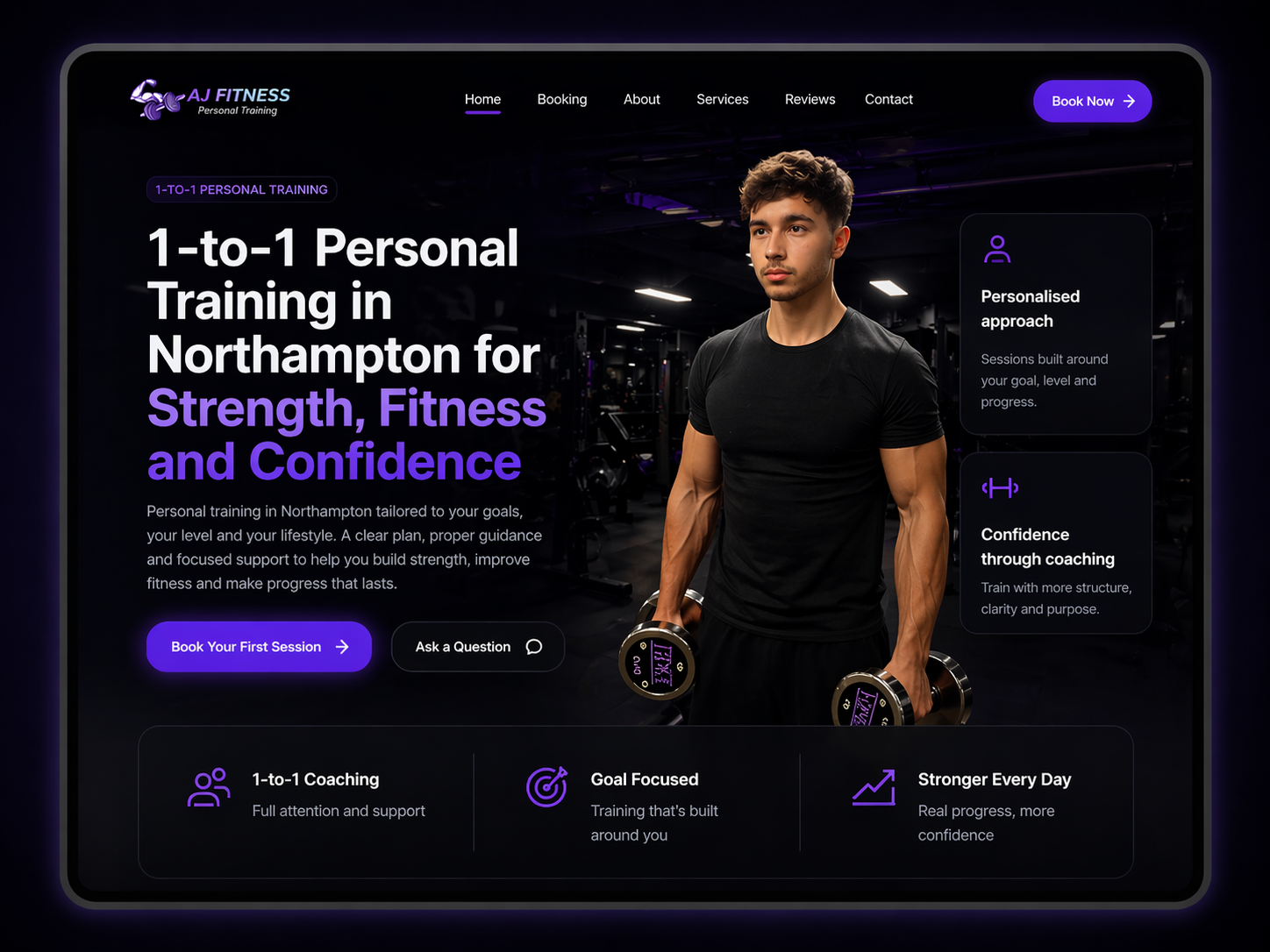Podgląd strony internetowej AJ Fitness