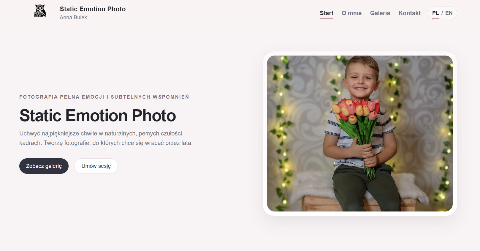 Static Emotion Photo website preview